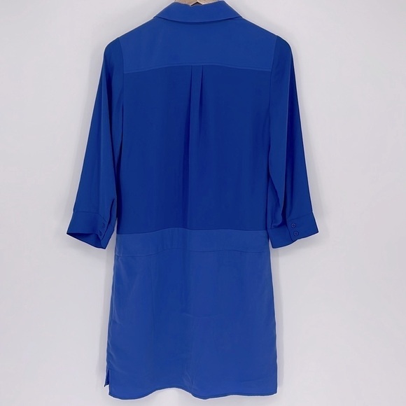 Laundry by Shelli Segal Cobalt Blue Long Sleeve Button-Front Dress Womens Size 6 - Picture 9 of 10